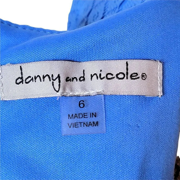 DANNY AND NICOLE Women's Regular Floral Mesh A Line Dress Size 6 Light Blue - Picture 6 of 14